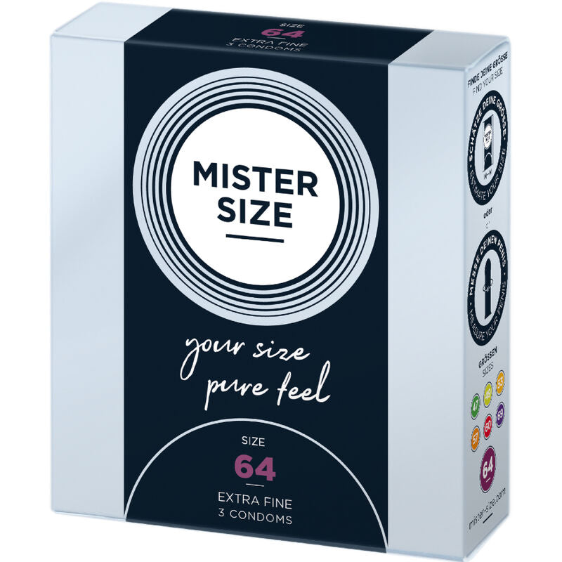 MISTER SIZE - PRESERVATIVI TAGLIA XXL 64 MM (3 UNITÀ) - MISTER SIZE | Lingerie Harness Boutique