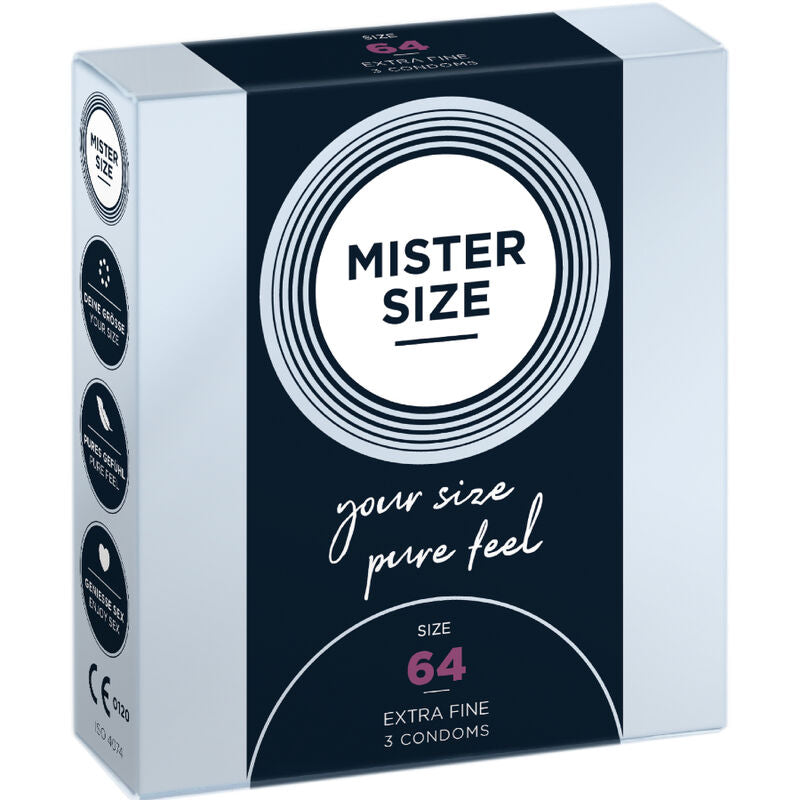 MISTER SIZE - PRESERVATIVI TAGLIA XXL 64 MM (3 UNITÀ) - MISTER SIZE | Lingerie Harness Boutique