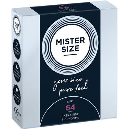 MISTER SIZE - PRESERVATIVI TAGLIA XXL 64 MM (3 UNITÀ) - MISTER SIZE | Lingerie Harness Boutique