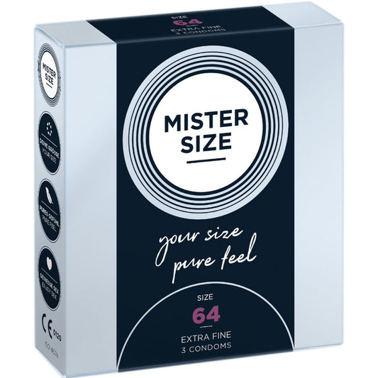 MISTER SIZE - PRESERVATIVI TAGLIA XXL 64 MM (3 UNITÀ) - MISTER SIZE | Lingerie Harness Boutique
