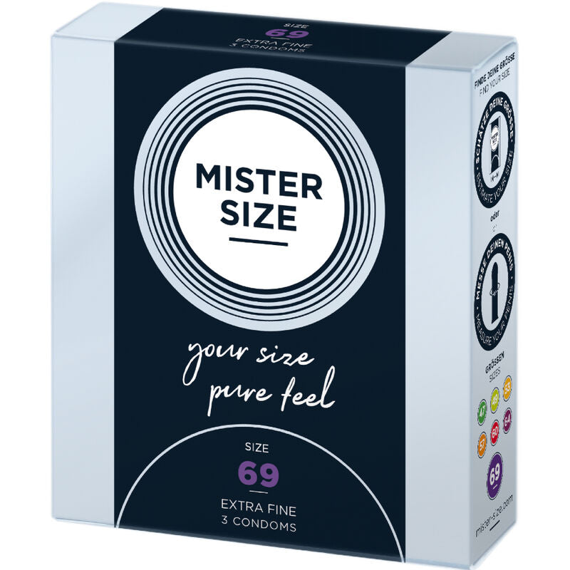 MISTER SIZE - PRESERVATIVI TAGLIA XXXL 69 MM (3 UNITÀ) - MISTER SIZE | Lingerie Harness Boutique
