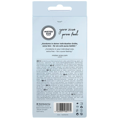 MISTER SIZE - PRESERVATIVI TAGLIA XXL 64 MM (10 UNITÀ) - MISTER SIZE | Lingerie Harness Boutique