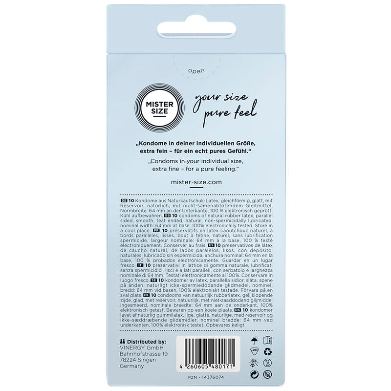 MISTER SIZE - PRESERVATIVI TAGLIA XXL 64 MM (10 UNITÀ) - MISTER SIZE | Lingerie Harness Boutique