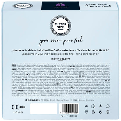 MISTER SIZE - PRESERVATIVI TAGLIA XXXL 69 MM (36 UNITÀ) - MISTER SIZE | Lingerie Harness Boutique