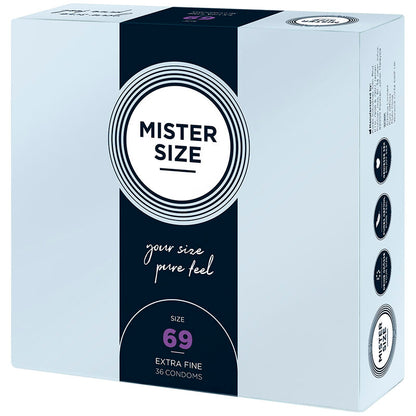 MISTER SIZE - PRESERVATIVI TAGLIA XXXL 69 MM (36 UNITÀ) - MISTER SIZE | Lingerie Harness Boutique
