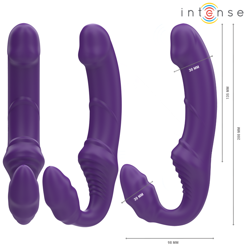 INTENSE - JILL DOPPIO VIBRATORE 20 CM VIOLA TELECOMANDO - INTENSE FUN | Lingerie Harness Boutique
