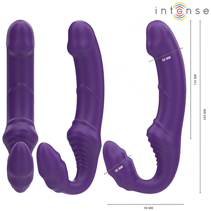 INTENSE - JILL DOPPIO VIBRATORE 20 CM VIOLA TELECOMANDO - INTENSE FUN | Lingerie Harness Boutique