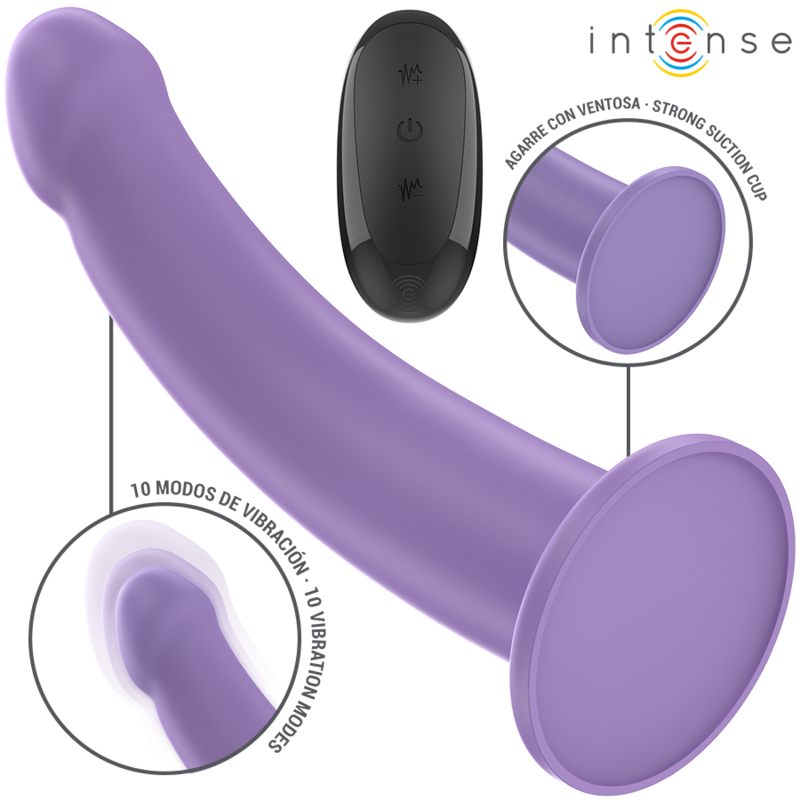 INTENSE - EDDIE VIBRATORE 17,5 CM 10 VIBRAZIONI VIOLA TELECOMANDO - INTENSE FUN | Lingerie Harness Boutique