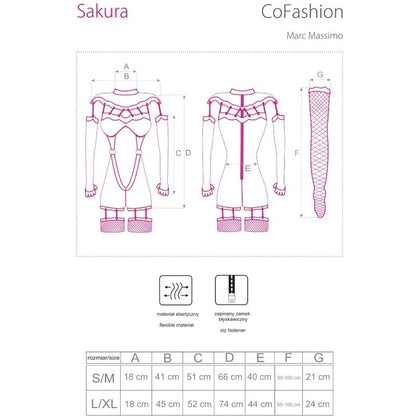 LIVCO CORSETTI FASHION - SAKURA CF 90357 TUTA + GUANTI LUNGHI + CINTURA REGGICALZE NERO S/M - LIVCO CORSETTI SETS | Lingerie Harness Boutique
