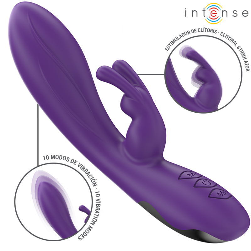 INTENSE - VIBRATORE RANDALL RABBIT 10 VIBRAZIONI VIOLA - INTENSE FUN | Lingerie Harness Boutique