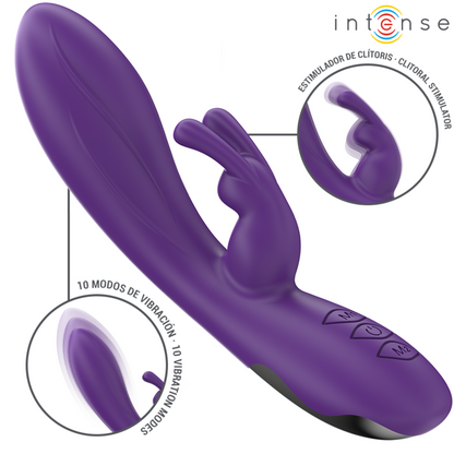 INTENSE - VIBRATORE RANDALL RABBIT 10 VIBRAZIONI VIOLA - INTENSE FUN | Lingerie Harness Boutique