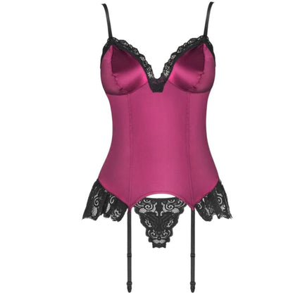 LIVCO CORSETTI FASHION - AGRAFENA CF 90436 CORSETTO + PERIZOMA BORDEAUX S/M - LIVCO CORSETTI SETS | Lingerie Harness Boutique