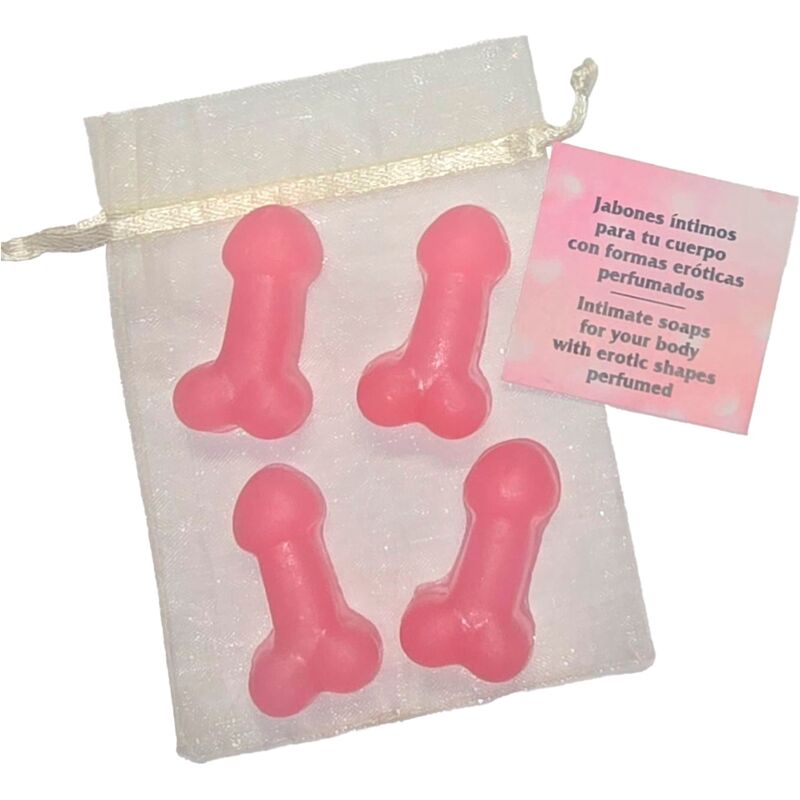 DIABLO PICANTE - 4 MINI SAPONI PROFUMATI A FORMA DI PENE ROSA - DIABLO PICANTE | Lingerie Harness Boutique