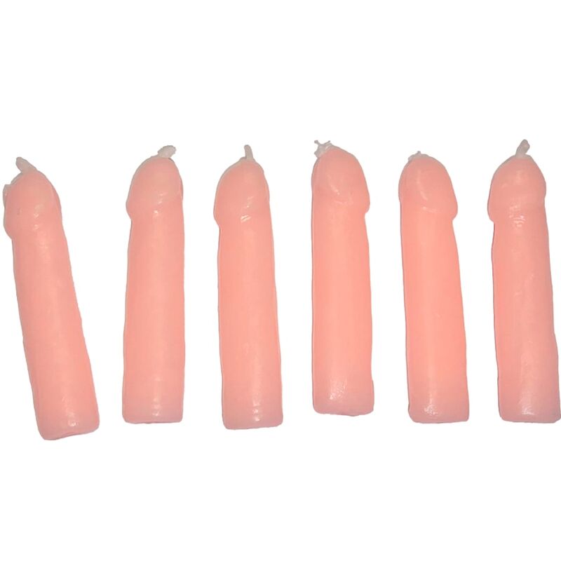 DIABLO PICANTE - 6 CANDELE A FORMA DI PENE CARNE - DIABLO PICANTE | Lingerie Harness Boutique