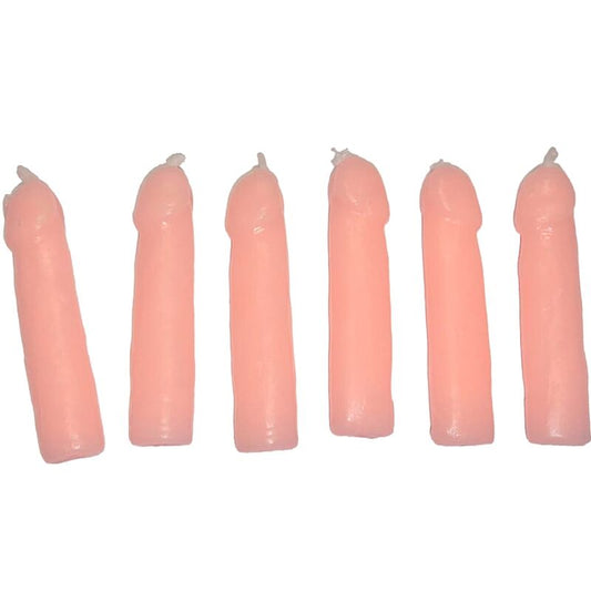 DIABLO PICANTE - 6 CANDELE A FORMA DI PENE CARNE - DIABLO PICANTE | Lingerie Harness Boutique