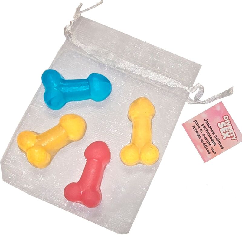 DIABLO PICANTE - 4 MINI SAPONI PROFUMATI A FORMA DI PENE - DIABLO PICANTE | Lingerie Harness Boutique