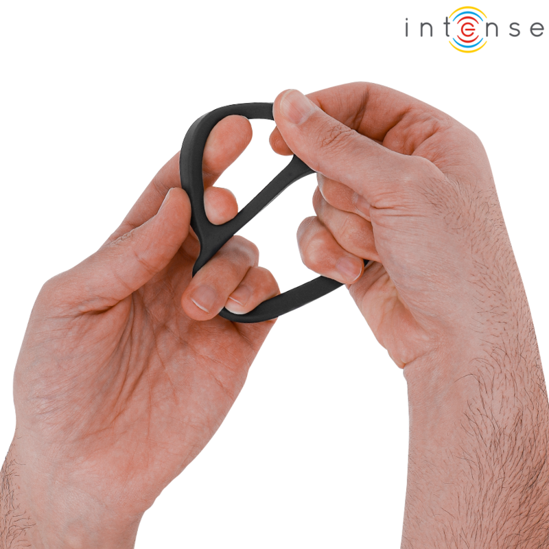 INTENSE - BOBBY DOPPIO ANELLO PER PENE IN SILICONE NERO - INTENSE COUPLES TOYS | Lingerie Harness Boutique