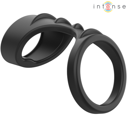 INTENSE - THEO DOPPIO ANELLO PER PENE IN SILICONE MODELLO NERO 3 - INTENSE COUPLES TOYS | Lingerie Harness Boutique
