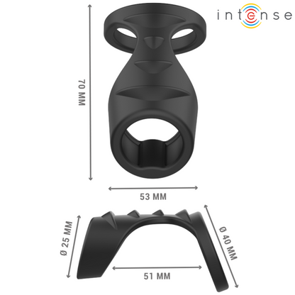 INTENSE - THEO DOPPIO ANELLO PER PENE IN SILICONE MODELLO NERO 3 - INTENSE COUPLES TOYS | Lingerie Harness Boutique