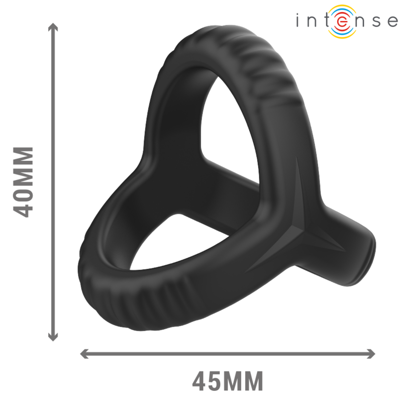INTENSE - CARSON DOPPIO ANELLO PER PENE IN SILICONE MODELLO NERO 4 - INTENSE COUPLES TOYS | Lingerie Harness Boutique