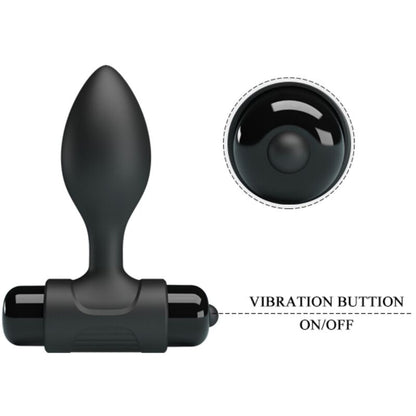 PRETTY LOVE - VIBRA BUTT 10 VIBRAZIONI PLUG ANALE NERO - PRETTY LOVE | Lingerie Harness Boutique