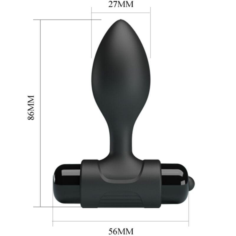PRETTY LOVE - VIBRA BUTT 10 VIBRAZIONI PLUG ANALE NERO - PRETTY LOVE | Lingerie Harness Boutique
