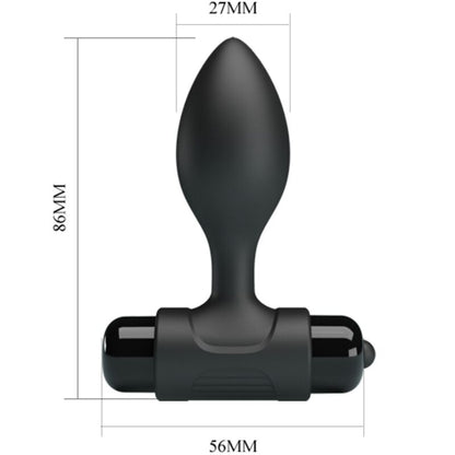 PRETTY LOVE - VIBRA BUTT 10 VIBRAZIONI PLUG ANALE NERO - PRETTY LOVE | Lingerie Harness Boutique