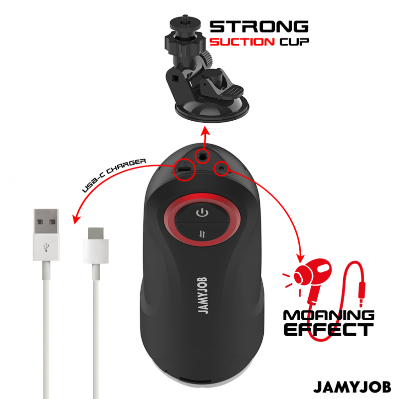 JAMYJOB - MASTURBATORE VAGINALE AUTOMATICO A GRAVITÀ 5 MODALITÀ DI ASPIRAZIONE - JAMYJOB | Lingerie Harness Boutique