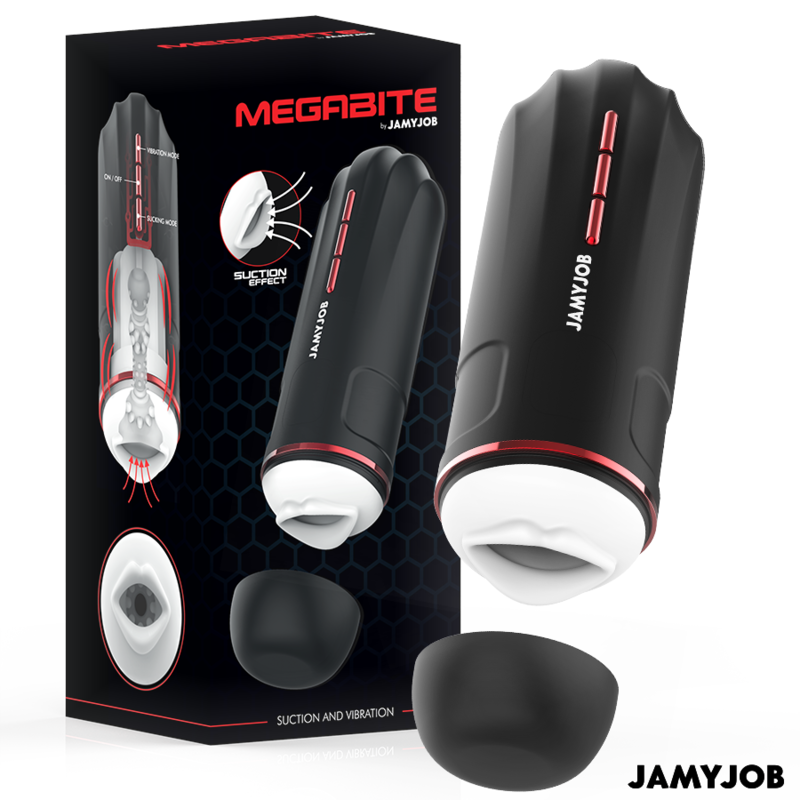 JAMYJOB - MEGABITE MASTURBATORE AUTOMATICO PER LA BOCCA 5 MODALITÀ DI ASPIRAZIONE E VIBRAZIONE - JAMYJOB | Lingerie Harness Boutique