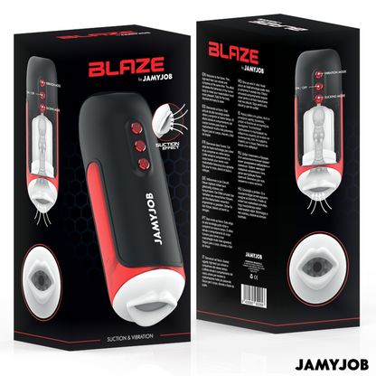 JAMYJOB - BLAZE MASTURBATORE AUTOMATICO CON 5 MODALITÀ DI ASPIRAZIONE E VIBRAZIONE - JAMYJOB | Lingerie Harness Boutique