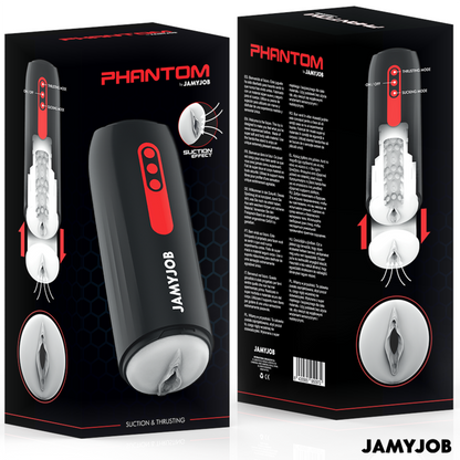 JAMYJOB - MASTURBATORE VAGINALE AUTOMATICO PHANTOM 5 MODALITÀ DI ASPIRAZIONE E SPINTA - JAMYJOB | Lingerie Harness Boutique