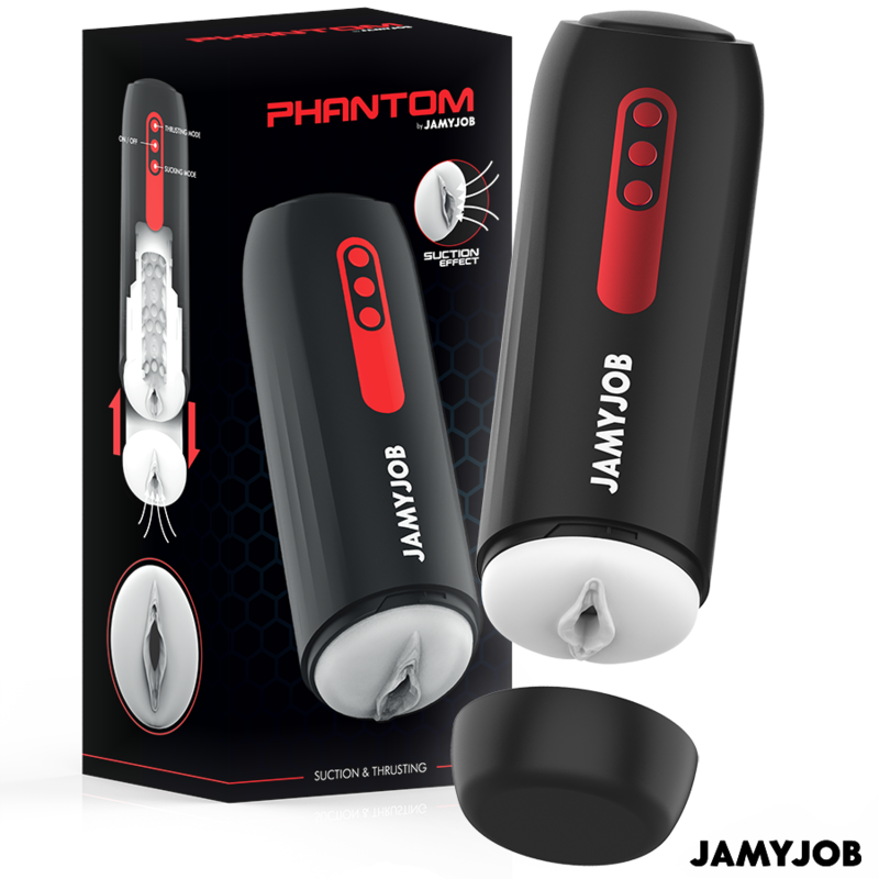 JAMYJOB - MASTURBATORE VAGINALE AUTOMATICO PHANTOM 5 MODALITÀ DI ASPIRAZIONE E SPINTA - JAMYJOB | Lingerie Harness Boutique