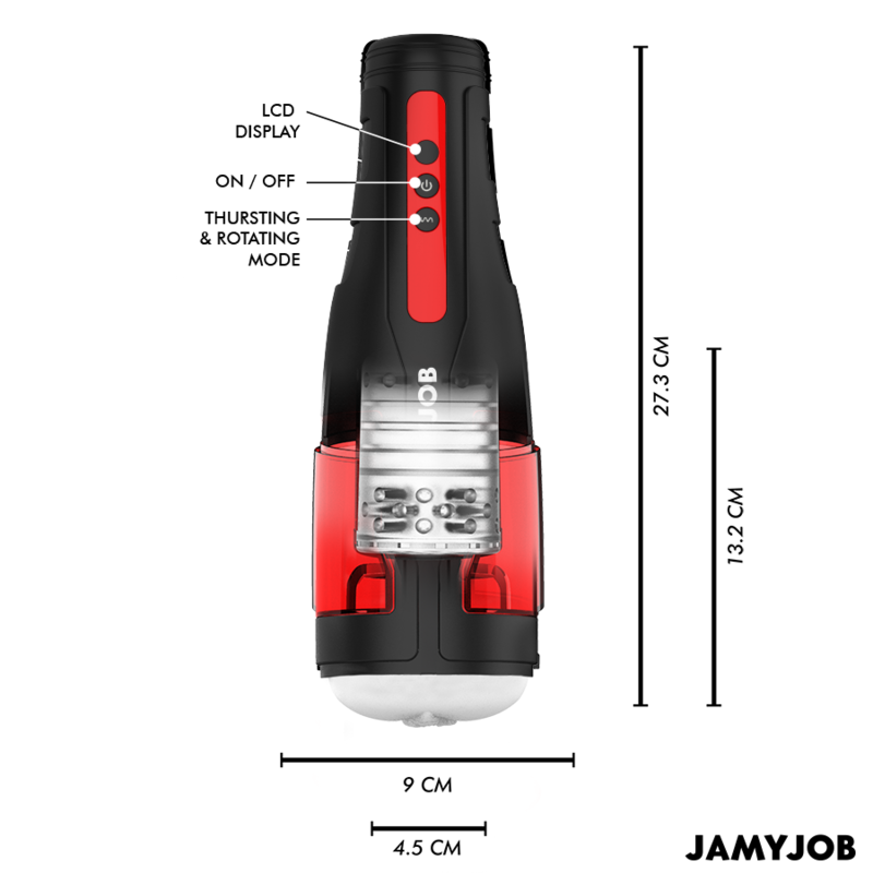 JAMYJOB - MASTURBATORE VAGINA AUTOMATICO CYCLONE 10 MODALITÀ DI ROTAZIONE E SPINTA - JAMYJOB | Lingerie Harness Boutique