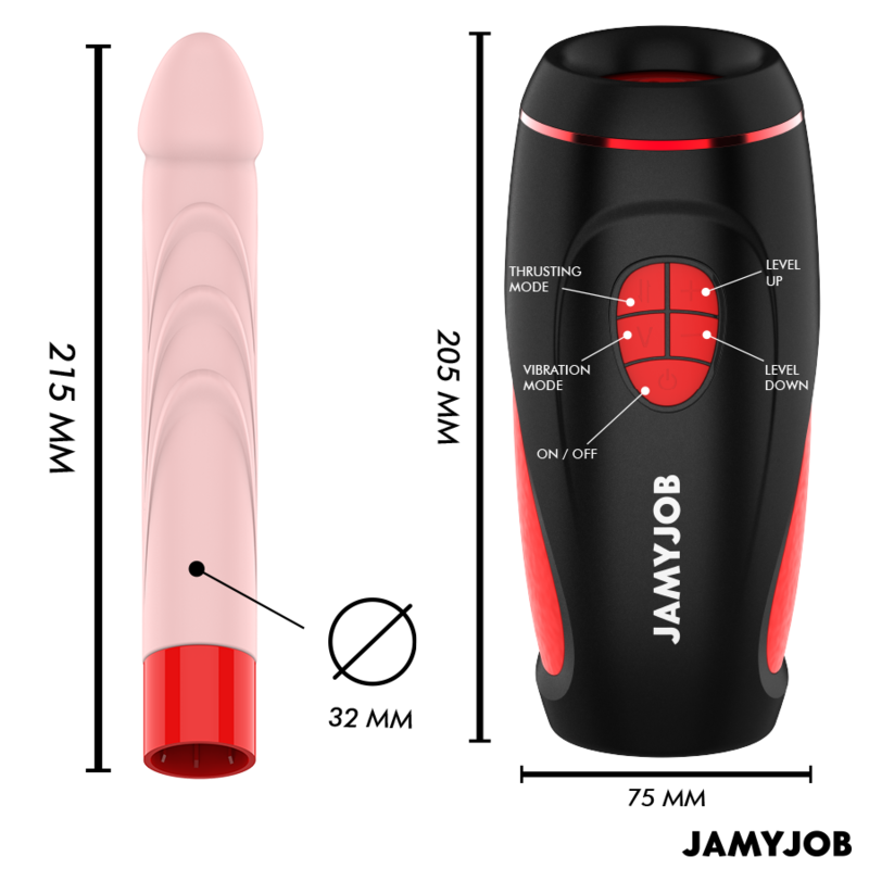 JAMYJOB - PYSTON BASE MASTURBATORE AUTOMATICO CON DILDO TELECOMANDO - JAMYJOB | Lingerie Harness Boutique