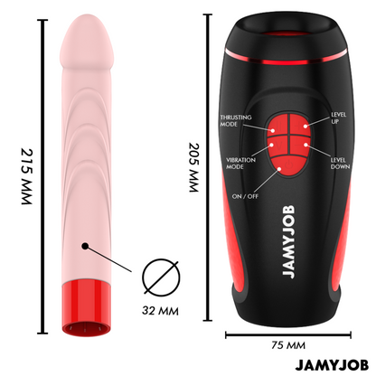 JAMYJOB - PYSTON BASE MASTURBATORE AUTOMATICO CON DILDO TELECOMANDO - JAMYJOB | Lingerie Harness Boutique