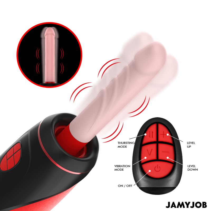 JAMYJOB - PYSTON BASE MASTURBATORE AUTOMATICO CON DILDO TELECOMANDO - JAMYJOB | Lingerie Harness Boutique