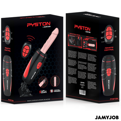JAMYJOB - PYSTON BASE MASTURBATORE AUTOMATICO CON DILDO TELECOMANDO - JAMYJOB | Lingerie Harness Boutique