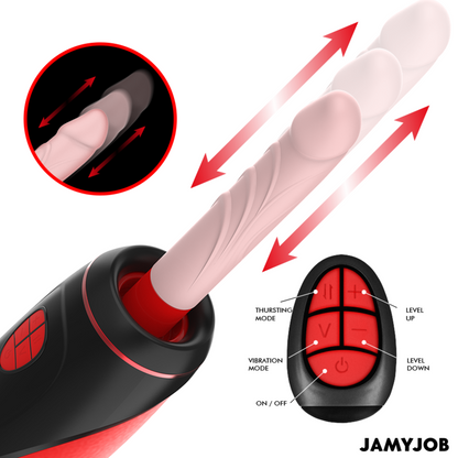 JAMYJOB - PYSTON BASE MASTURBATORE AUTOMATICO CON DILDO TELECOMANDO - JAMYJOB | Lingerie Harness Boutique