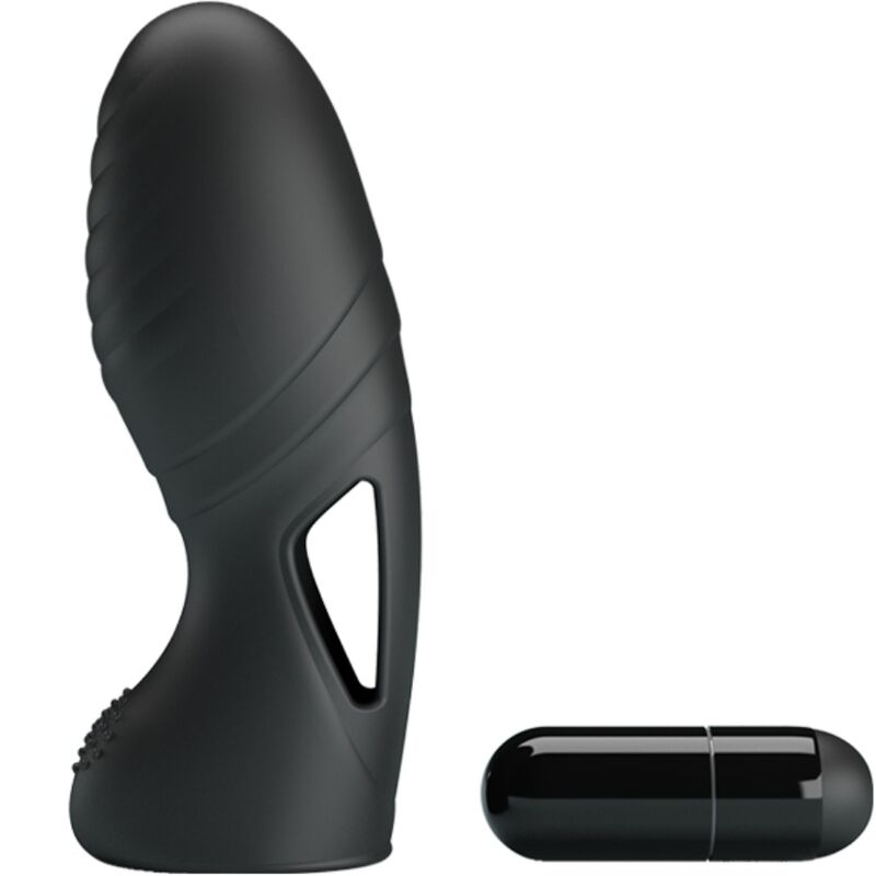 PRETTY LOVE - VIBRATORE DA DITO IN SILICONE ALAN NERO - PRETTY LOVE | Lingerie Harness Boutique