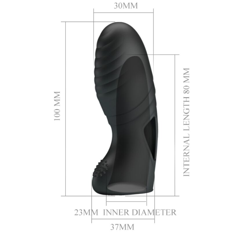 PRETTY LOVE - VIBRATORE DA DITO IN SILICONE ALAN NERO - PRETTY LOVE | Lingerie Harness Boutique