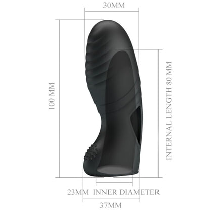 PRETTY LOVE - VIBRATORE DA DITO IN SILICONE ALAN NERO - PRETTY LOVE | Lingerie Harness Boutique