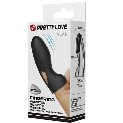PRETTY LOVE - VIBRATORE DA DITO IN SILICONE ALAN NERO - PRETTY LOVE | Lingerie Harness Boutique