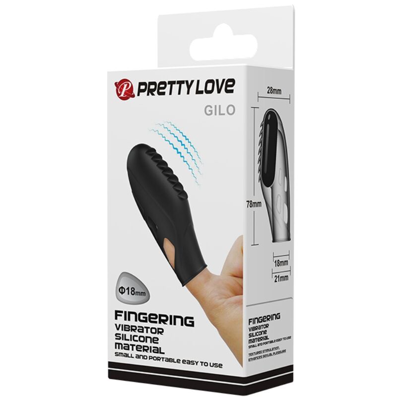 PRETTY LOVE - VIBRATORE DA DITO IN SILICONE GILO NERO - PRETTY LOVE | Lingerie Harness Boutique