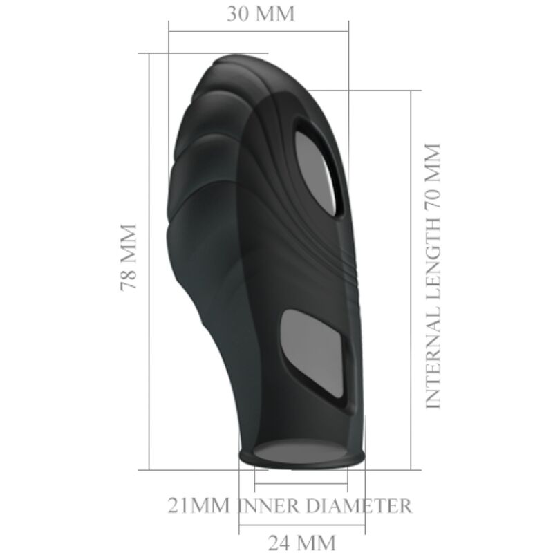 PRETTY LOVE - VIBRATORE DA DITA IN SILICONE LICH NERO - PRETTY LOVE | Lingerie Harness Boutique