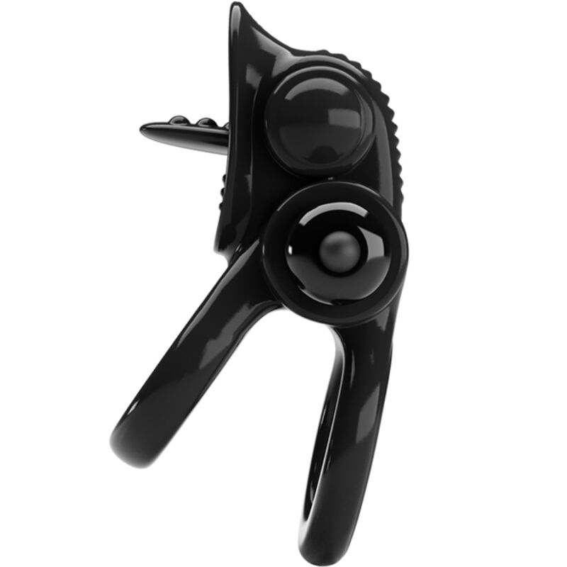 PRETTY LOVE - PASSIONATE RING DOPPIO ANELLO VIBRANTE + STIMOLATORE CLITORIDE NERO - PRETTY LOVE | Lingerie Harness Boutique