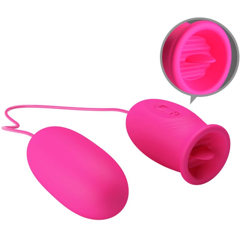 PRETTY LOVE - Ovulo vibrante a forma di margherita + lingua stimolante per il clitoride ROSA - PRETTY LOVE | Lingerie Harness Boutique