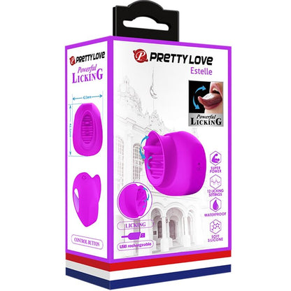 PRETTY LOVE - ESTELLE STIMOLATORE PER CLITORIDE LINGUA 12 VIBRAZIONI VIOLA - PRETTY LOVE | Lingerie Harness Boutique