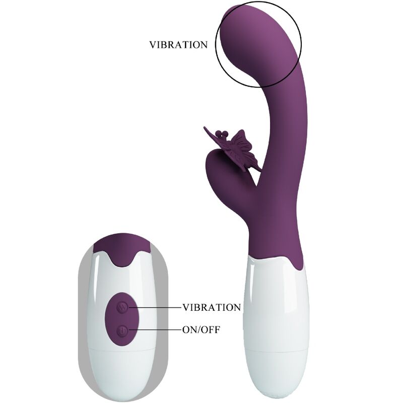 PRETTY LOVE - BUTTERFLY KISS VIBRATORE RABBIT E STIMOLATORE PUNTO G VIOLA - PRETTY LOVE FLIRTATION | Lingerie Harness Boutique