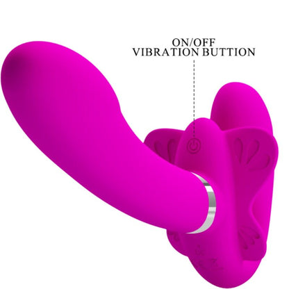 PRETTY LOVE - VALERIE VIBRATORE DOPPIO STRAP-ON 12 VIBRAZIONI VIOLA - PRETTY LOVE | Lingerie Harness Boutique