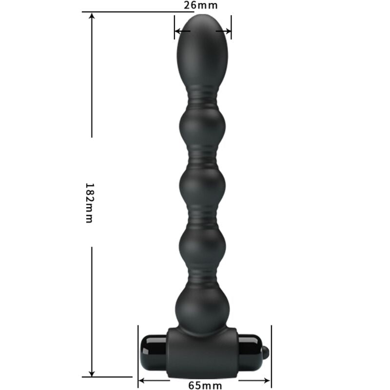 PRETTY LOVE - LYNN SILICONE ANAL PLUG 10 VIBRAZIONI NERO - PRETTY LOVE | Lingerie Harness Boutique